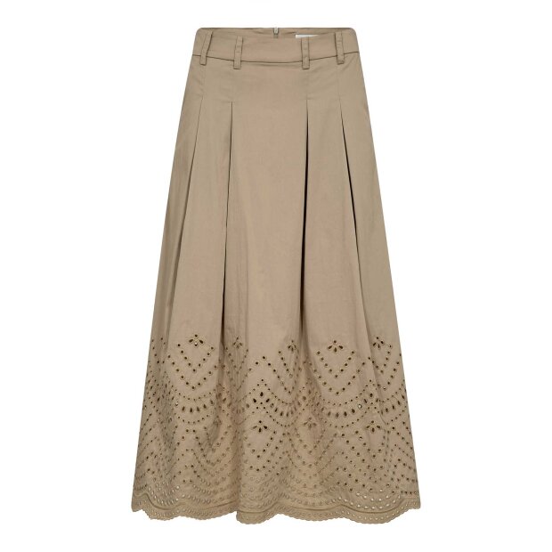 CO COUTURE - POPPY PLEAT SCALLOP SKIRT | MUSHROOM