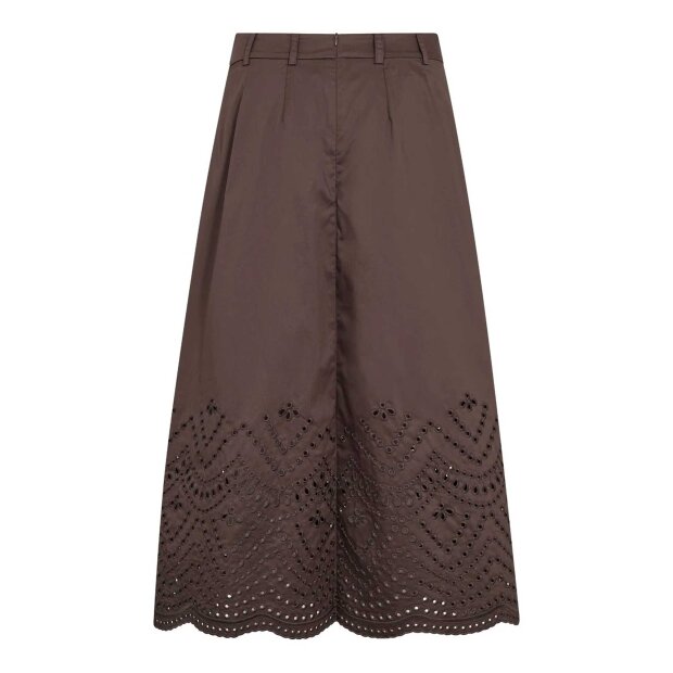 CO COUTURE - POPPY PLEAT SCALLOP SKIRT | DARK BROWN