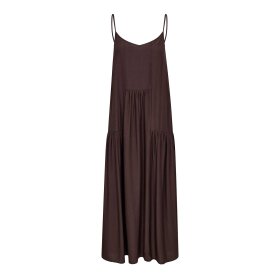 CO COUTURE - SUNRISE BLOCK STRAP DRESS | DARK BROWN
