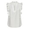 CO COUTURE - HERA FRILL SS V-TOP | WHITE