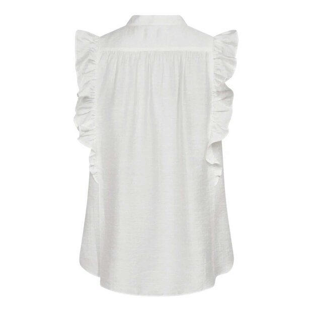CO COUTURE - HERA FRILL SS V-TOP | WHITE