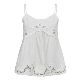 CO COUTURE - ASTOR EMB SINGLET TOP | WHITE