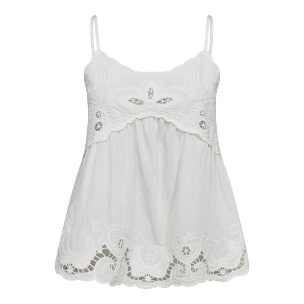 CO COUTURE - ASTOR EMB SINGLET TOP | WHITE