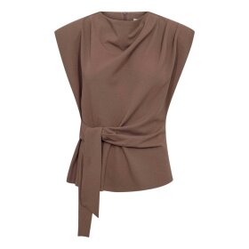 CO COUTURE - FALCON PLEAT TOP | WALNUT