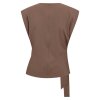 CO COUTURE - FALCON PLEAT TOP | WALNUT