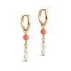 ENAMEL COPENHAGEN - LIVA HOOPS | FG/LIGHT CORAL
