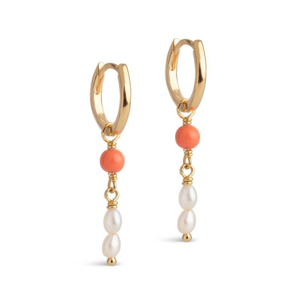 ENAMEL COPENHAGEN - LIVA HOOPS | FG/LIGHT CORAL