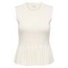 JDY - RHEA S/L O-NECK PEPLUM TOP | CLOUD DANCER