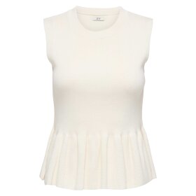 JDY - RHEA S/L O-NECK PEPLUM TOP | CLOUD DANCER