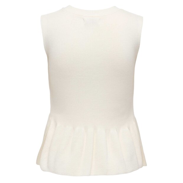 JDY - RHEA S/L O-NECK PEPLUM TOP | CLOUD DANCER