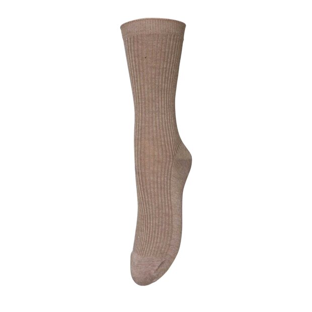 BECK SØNDERGAARD - TELMA SOLID SOCK | BEIGE MELANGE