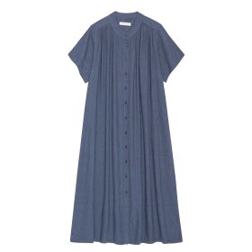 MOSHI MOSHI MIND - JUNE LINEN SHIRTDRESS | SEA BLUE