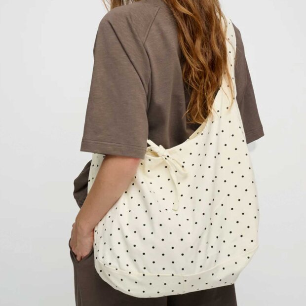 MOSHI MOSHI MIND - DOTTED HALF MOON BAG | ECRU/BLACK DOTS