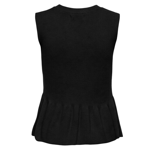 JDY - RHEA S/L O-NECK PEPLUM TOP | BLACK