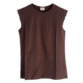 JDY - SALVA LIFE S/L CROCHET TOP | CHOCOLATE BROWN