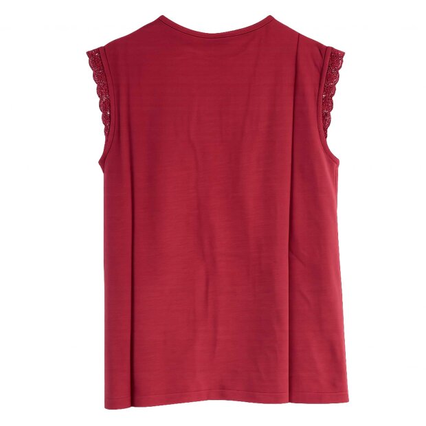 JDY - SALVA LIFE S/L CROCHET TOP | OXBLOOD RED