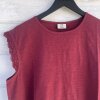JDY - SALVA LIFE S/L CROCHET TOP | OXBLOOD RED