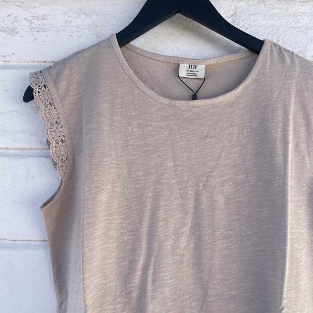 JDY - SALVA LIFE S/L CROCHET TOP | CHATEAU GRAY