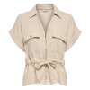JDY - MILLE S/S ZIP SHIRT | SANDSHELL