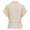 JDY - MILLE S/S ZIP SHIRT | SANDSHELL