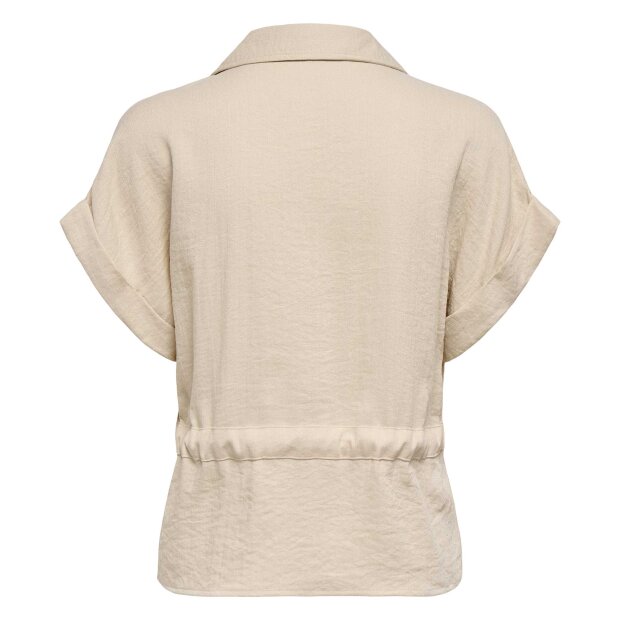 JDY - MILLE S/S ZIP SHIRT | SANDSHELL
