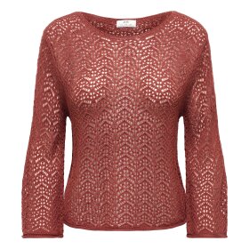 JDY - MIKA 3/4 BOAT NECK PULLOVER | SMOKED PAPRIKA