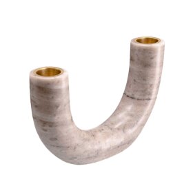 UYUNI - MARBLE DOUBLE CANDLEHOLDER | DESERT BEIGE