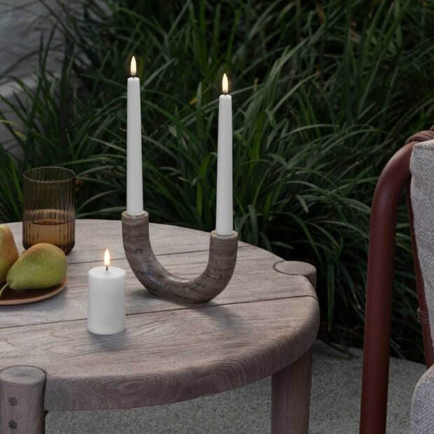 UYUNI - MARBLE DOUBLE CANDLEHOLDER | DESERT BEIGE