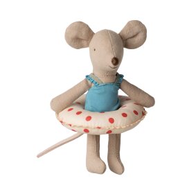 MAILEG - STRANDMUS M/BADERING, LILLESØSTER | RØDE PRIKKER