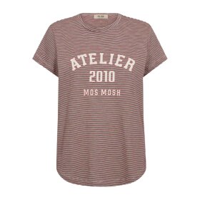 MOS MOSH - CAMPA O-SS STRIPE TEE | COWHIDE