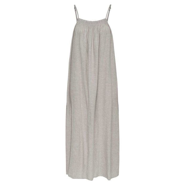 JDY - NORTH LINEN S/L MIDI DRESS | MOON ROCK