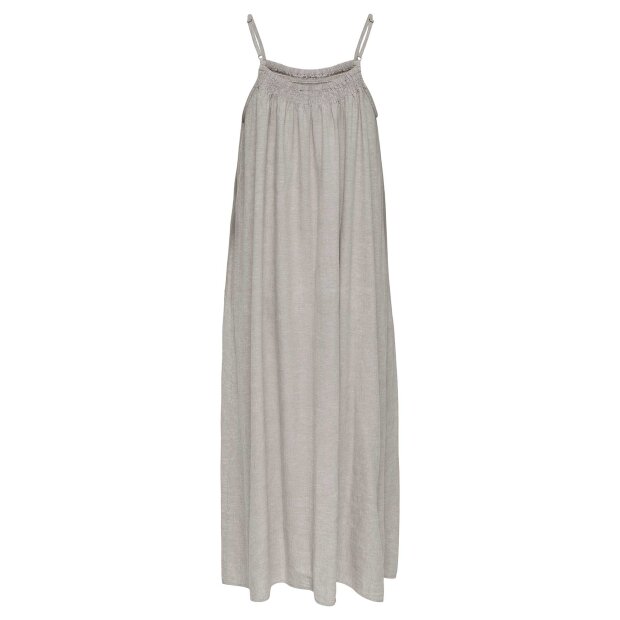 JDY - NORTH LINEN S/L MIDI DRESS | MOON ROCK