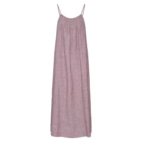 JDY - NORTH LINEN S/L MIDI DRESS | OXBLOOD RED