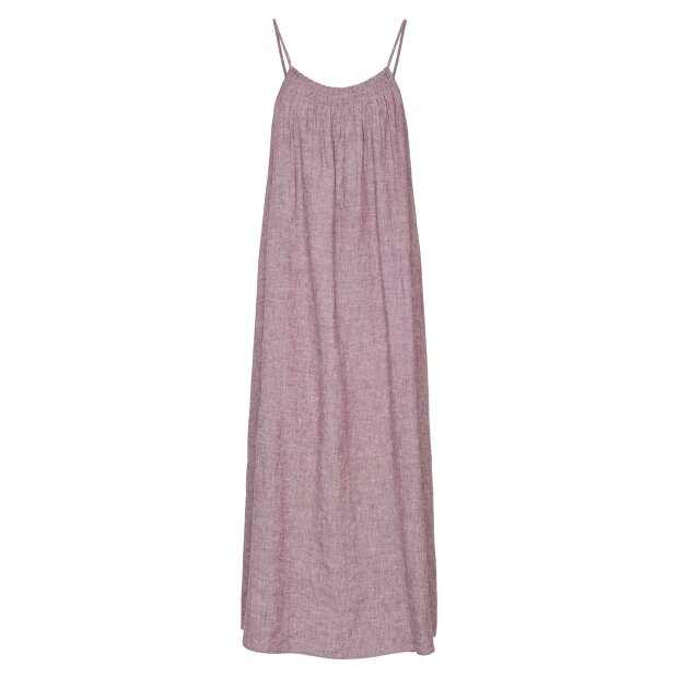 JDY - NORTH LINEN S/L MIDI DRESS | OXBLOOD RED