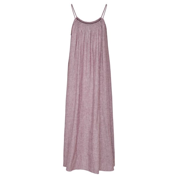 JDY - NORTH LINEN S/L MIDI DRESS | OXBLOOD RED