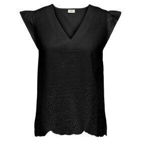 JDY - YSTA LIFE S/L BRODERI ANGL TOP | BLACK