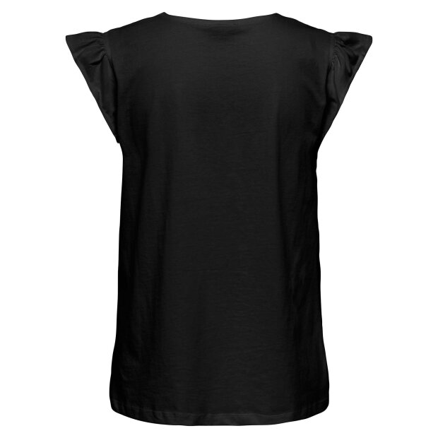 JDY - YSTA LIFE S/L BRODERI ANGL TOP | BLACK