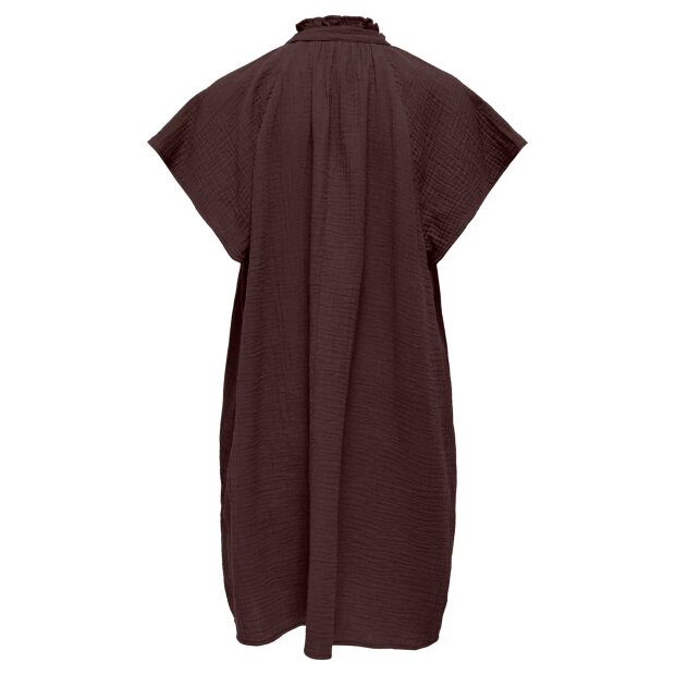 JDY - THEIS LIFE S/S V-NECK DRESS | CHOCOLATE TORTE