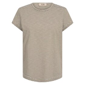 MOS MOSH - CAMPA O-SS STRIPE TEE | BURNT OLIVE