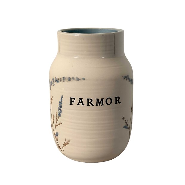 STINEMEI KERAMIK - PERSONLIG VASE | FARMOR/BLÅ/SOMMERFUGL BUSK