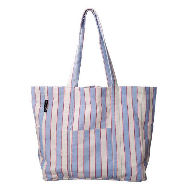 BLACK COLOUR - NELLA CANVAS BAG | BLUE STRIPE