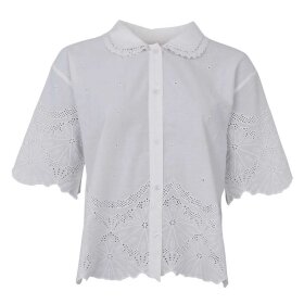 BLACK COLOUR - AGNETA LACE BLOUSE | OFF WHITE