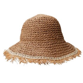 BLACK COLOUR - PILAR STRAW HAT | KHAKI