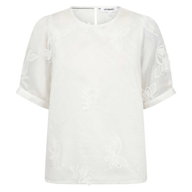 CO COUTURE - NOVIN EMB SS BLOUSE | OFF WHITE