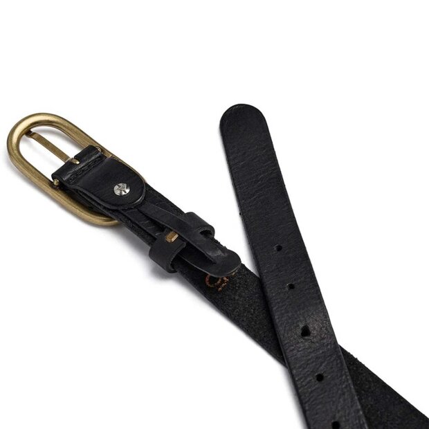 DEPECHE - NARROW BELT | BLACK/BRASS