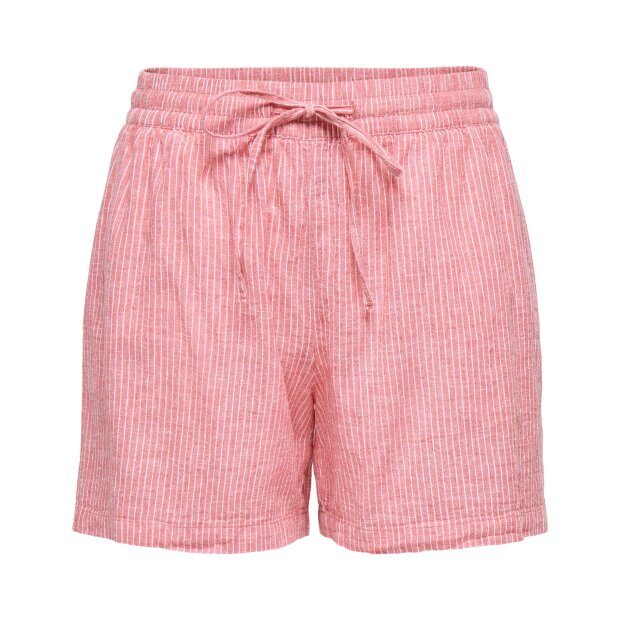 JDY - MILA LINEN HW SHORTS | CALYPSO CORAL