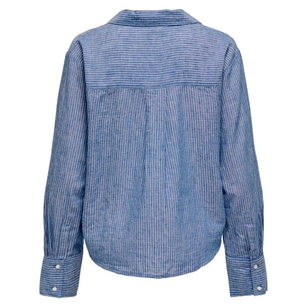 JDY - MILA L/S LOOSE LINEN SHIRT | STAR SAPPHIRE