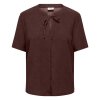 JDY - DEBBIE SS V-NECK TOP | COFFEE BEAN JDY - DEBBIE SS V-NECK TOP | COFFEE BEAN
