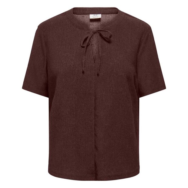 JDY - DEBBIE SS V-NECK TOP | COFFEE BEAN