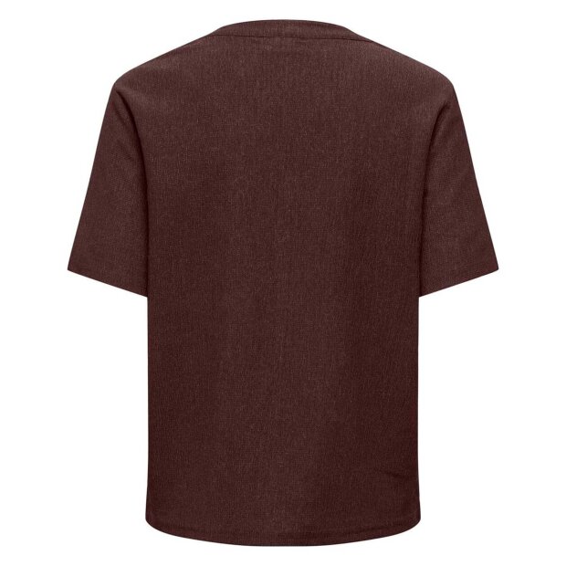 JDY - DEBBIE SS V-NECK TOP | COFFEE BEAN